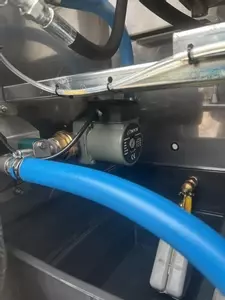 Boost pump fitted to a Nilfisk 400HS DTE pressure washer to ensure consistent inlet water pressure. Helps protect the main pump, prevent cavitation, and improve overall performance and reliability.